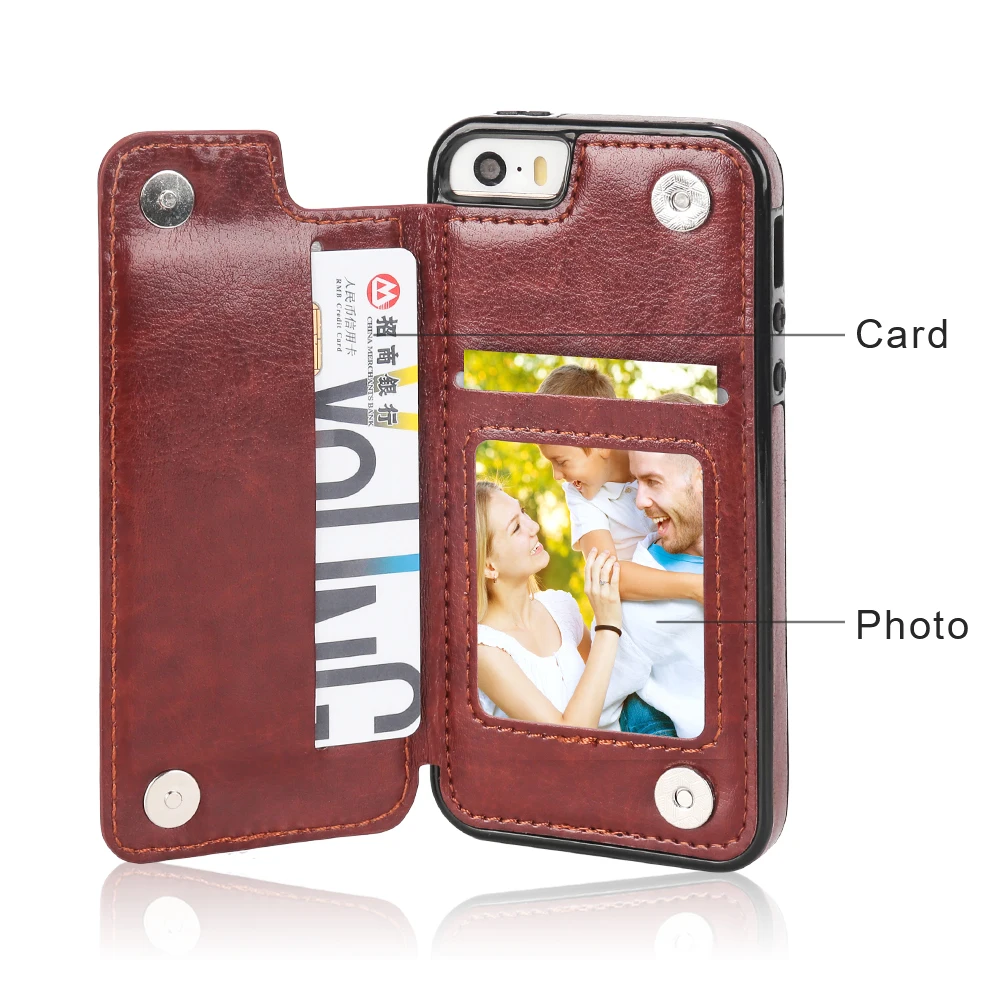 

HAISSKY Luxury I5 5S Wallet Case For iPhone 5 5S SE Case Leather Card Magnet Flip Cover For iPhone 5 5S SE Phone Cases Stands
