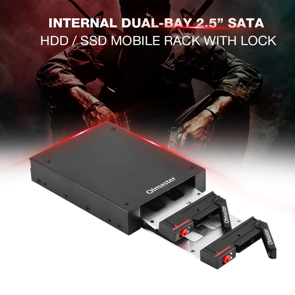 OImaster Внутренний двойной отсек 2," SATA HDD/SSD Mobile Rack для 3,5" отсек гибких дисков ПК