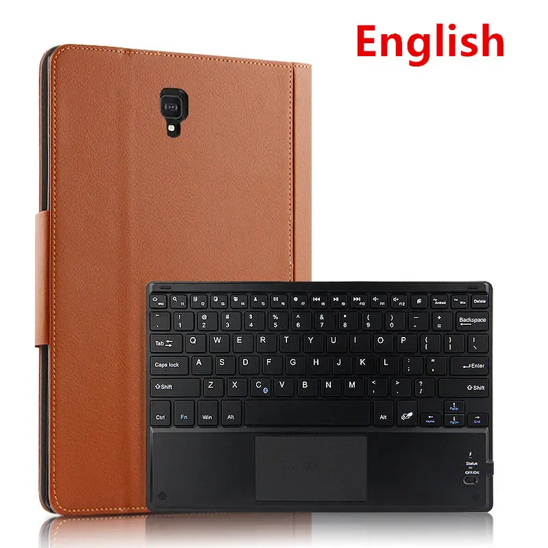 Чехол для samsung Galaxy Tab S4 10,5 SM-T830 T835 T837 Bluetooth Клавиатура Защитный чехол из искусственной кожи Tab S4 10," чехол для планшетного ПК - Цвет: brown English