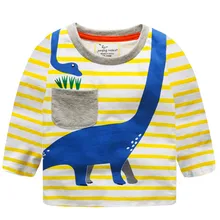 Jumping meters Long sleeve boys T shirts New baby boy clothes dinosaur t shirt cotton 18-6T children clothes kids tops boy