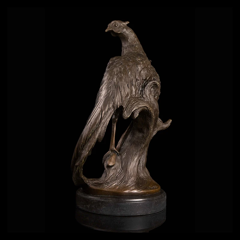 US $379.00 ArtsHom DW044 Animal Bird Bronze Art Ornament Bronze Bird On Tree Statue Sculpture Wild Bird Figurines For Home Decoration