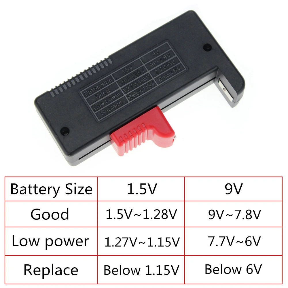Knopfzelle LCD Digital Universal AA/AAA/C/D/9 V/1,5 V Batterietester BT-168D