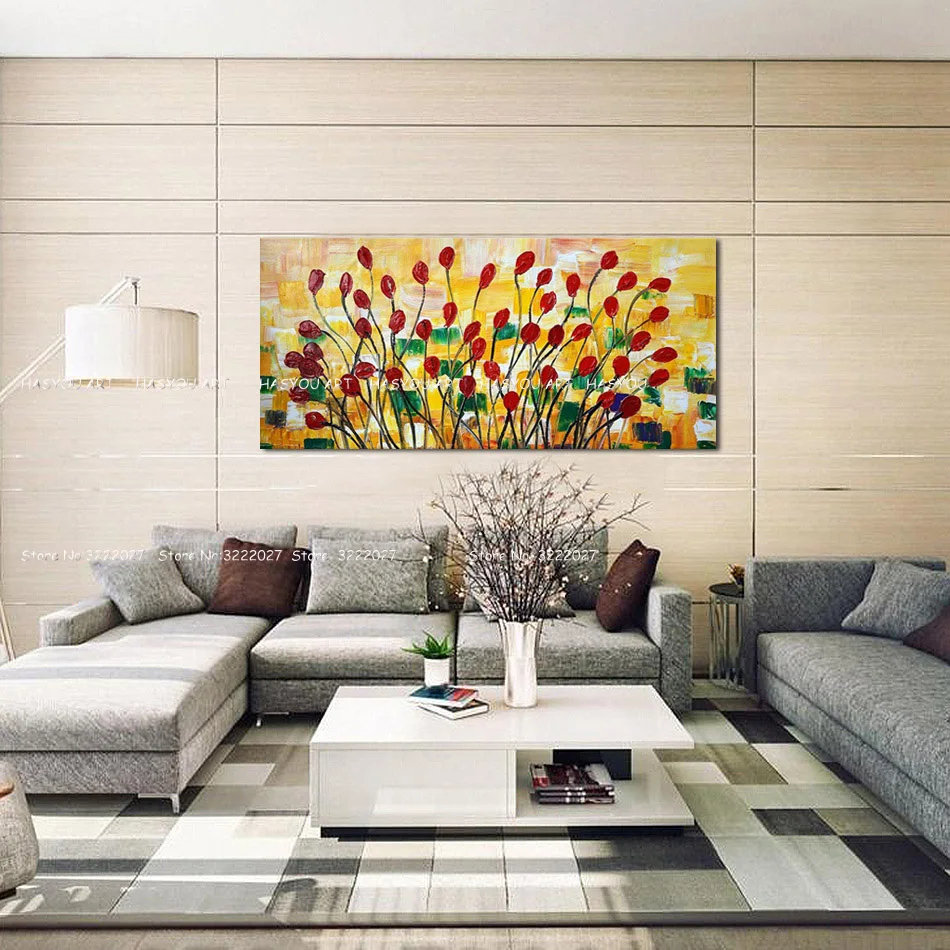 Unframed-Colorful-Rose-Flower-Hand-Painted-Abstract-Oil-Painting-Wall-Art-Canvas-Home-Decor-For-Wedding