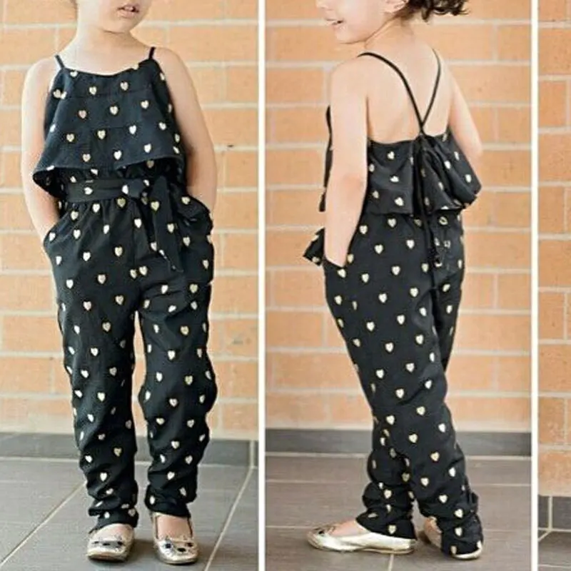 

Summer Girl Overalls 2019 Cotton Overall Kids Beach Clothing Print Sleeveless Straight Boho Overalls for Girls Clothes Overall