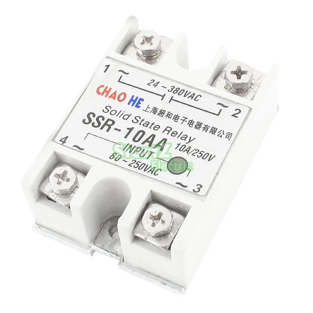 1pcs SSR 10AA 10A Solid State Relay Module 80 250V AC Input 24 380VAC ...