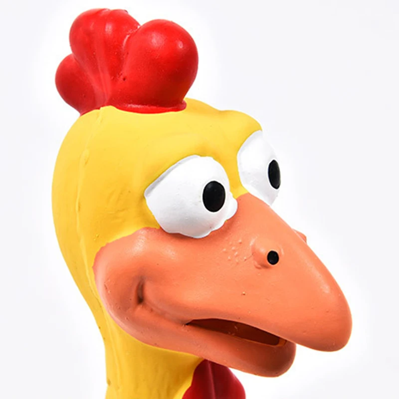 Cute Funny Screaming Chicken Big  Puppy Interactive Chewing Depressurize Chicken Dog Toy Cleaning Teeth Small Pet Squeaker Toy18
