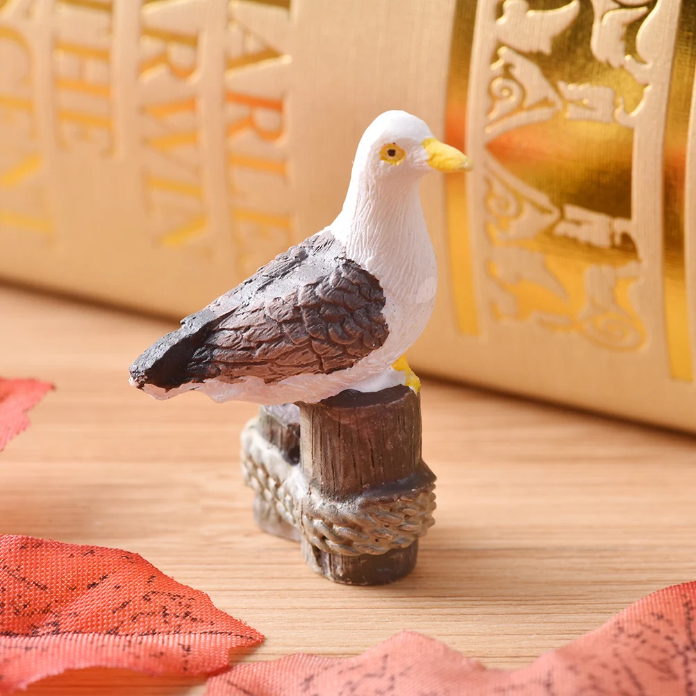 Miniature Dollhouse FAIRY GARDEN Accessories ~ TINY Seagull on Post