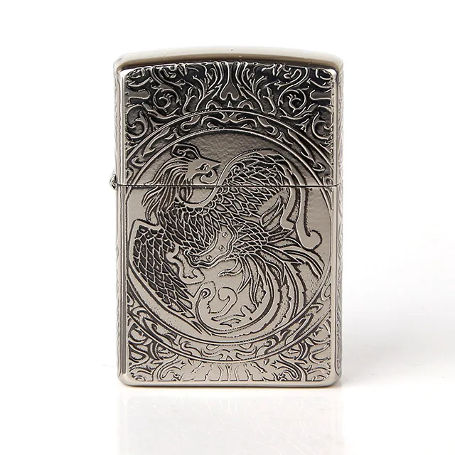 

Phoenix relief Pure copper Cigarette Lighter Cigarettes Kerosene Flint Petrol Vintage Gasoline Lighter Oil Petrol Refillable