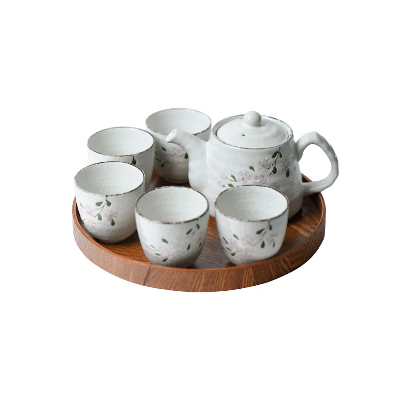 Japanese cherry Japanese style tea set ceramic small teapot with filter