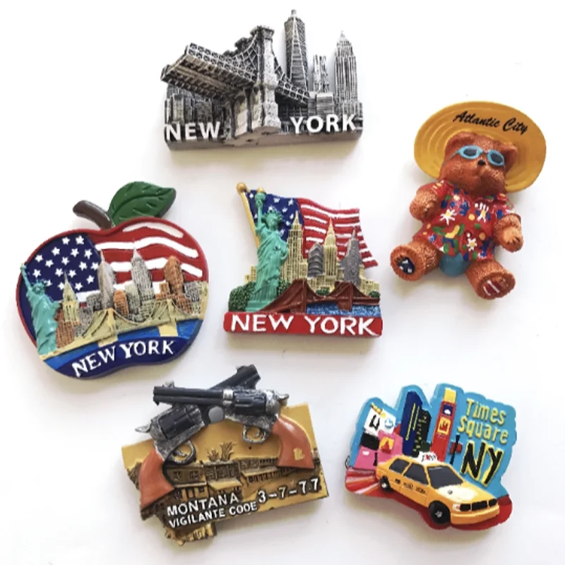

1 Pcs Creative 3D New York City Famous Building Fridge Magnet USA Travel Tourist Souvenirs Refrigerator Magnetic Stickers
