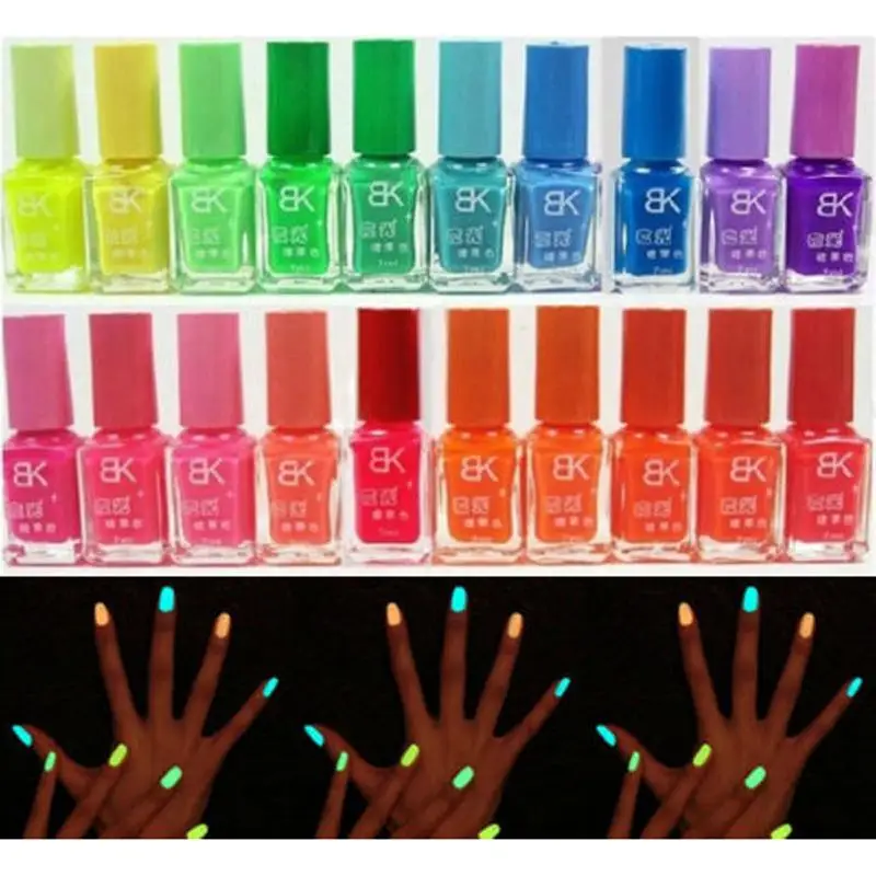 Hotsell 20 Candy Colors Glow In The Dark Luminous Fluorescent Nail Art Polish Enamel New Arrived Promotion | Красота и здоровье