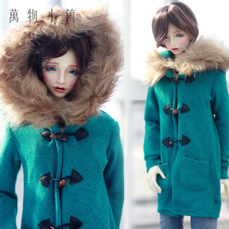 Новая мода Повседневный меховой воротник озеро зеленое пальто для 1/3 SD BJD кукольная одежда