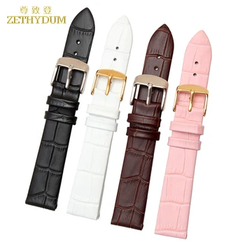 

Genuine leather bracelet Thin watch strap women fashion watchband multicolor wristwatches band 12 14 16 18 20mm pin buckle