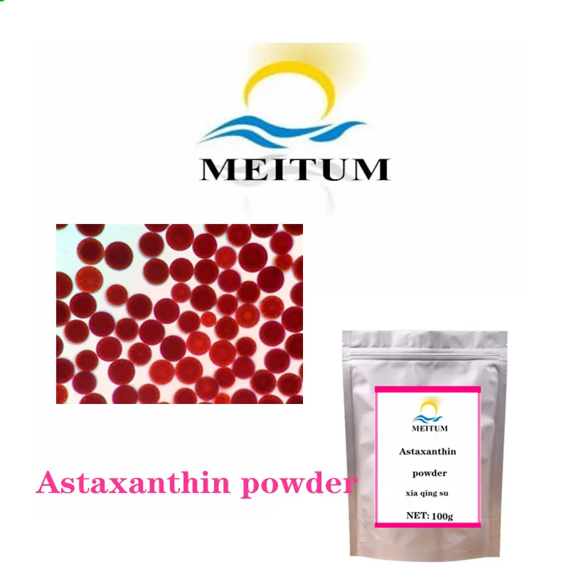 100 г-1000 г натуральный порошок астаксантина дождь красный шар из водорослей порошок, пищевой чистый 5% порошок Астаксантин