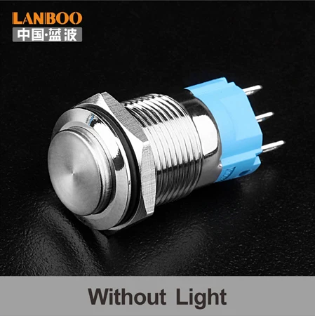 LANBOO 16 мм led buttonswitch прямые продажи с фабрики, кнопочный переключатель производство - Цвет: Without Lamp