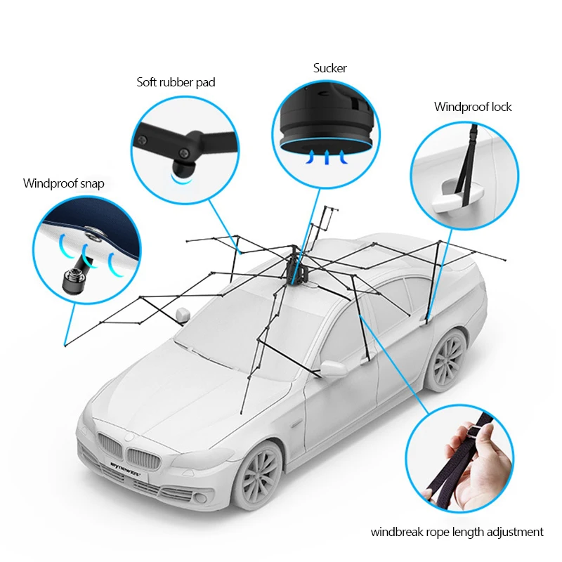 MYNEW автоматический автомобильный зонт от солнца, портативный автомобильный чехол, зонт, открытый водонепроницаемый комплект для хранения зонта, дропшиппинг 450x230 см