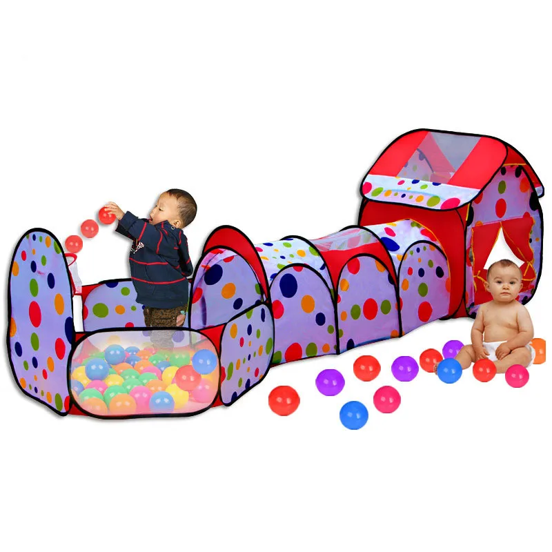 3 IN 1 Kids Toy Up Kids Play Tent Children Toddlers Tunnel Set Baby