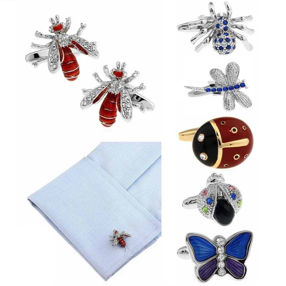

ens Wedding Cufflinks Novelty Fancy Insect Bee Butterfly Dragonfly& Clean Cloth