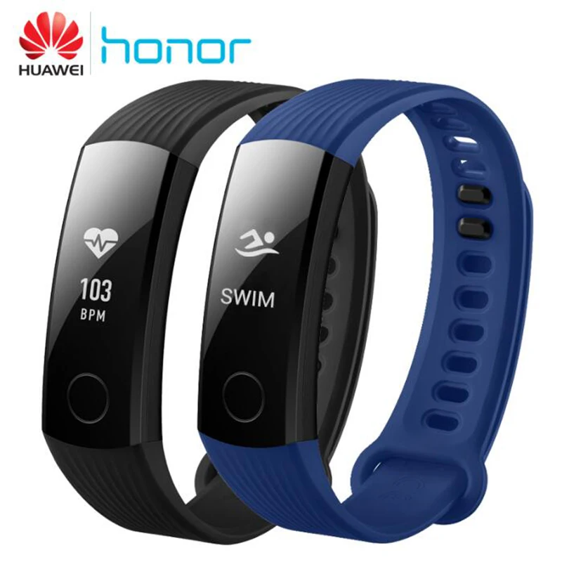 

100% Original Huawei Honor Band 3 Smart Wristband Swimmable 5ATM OLED Screen Touchpad Continual Heart Rate Monitor Push Message