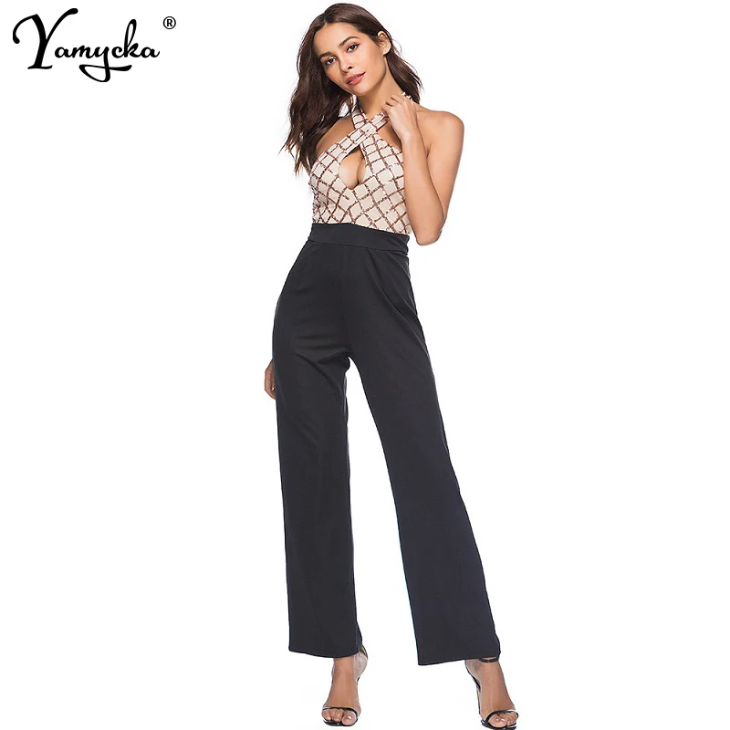 2019 New Listing Summer Gold Sequin Mosaic Bodysuit Women Sleeveless Backless Sexy Macacao Feminino Bandage Party Jumpsuit