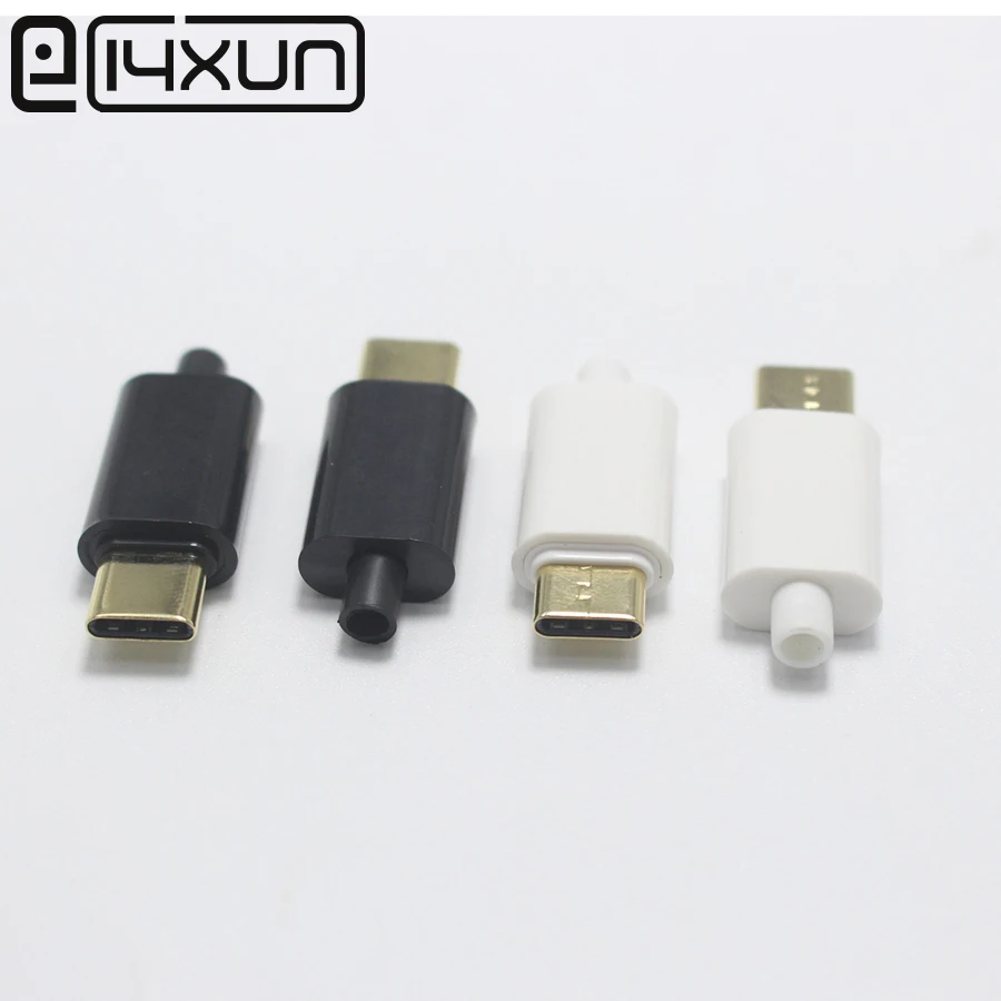 

EClyxun 2set Gold-plated OTG USB 3.1 5Pin Type C to USB-C 4 in 1 DIY Repairs Cable Charging Connector for Phone