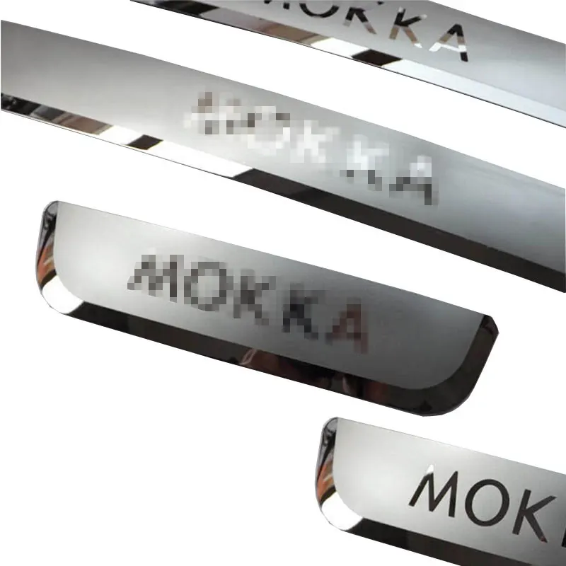 Накладки на пороги из нержавеющей стали для Opel Mokka Vauxhall 2012 2013-, декоративные наклейки для автомобиля, автомобильные аксессуары, 4 шт
