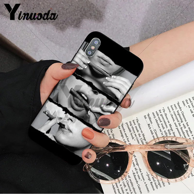 Yinuoda сексуальная девушка Красные Губы Поцелуй ТПУ Мягкий силиконовый чехол для телефона чехол для iPhone 8 7 6 6S Plus 5 5S SE XR X XS MAX Coque Shell - Цвет: A6