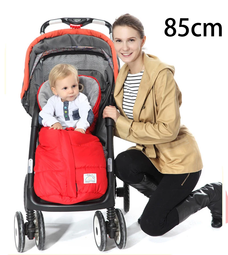 Winter Sleeping Bag Baby Sleeping Bags For Stroller With Footmuff Infant Cartoon Bear Sleeping Bag Kids Cotton Baby Sleepsacks - Цвет: 85cm Red