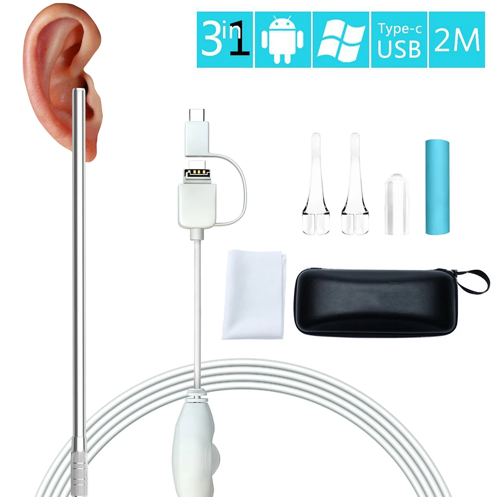 5.5mm Endoscope Ear Cleaner Camera 0.3MP 6LED Light Visual Earpick Ear