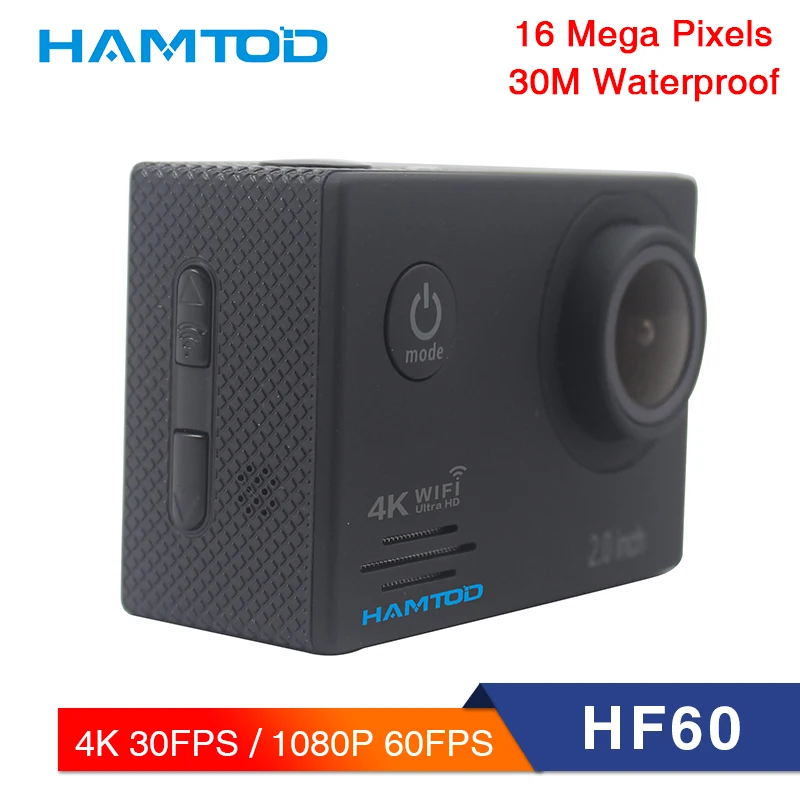 HAMTOD HF60 4K WiFi Action Camera 2.0 inch LCD display Diving Waterproof mini Camcorder Sports Cameras 170 degree - Цена: 