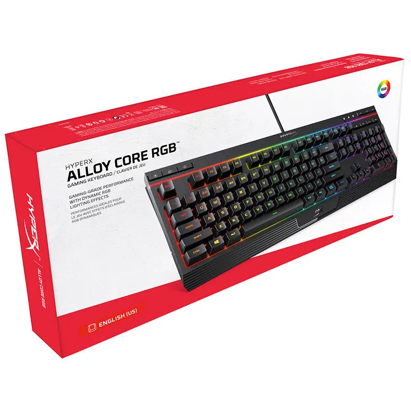 KINGSTON HyperX Alloy Core RGB E-sports игровая клавиатура металлическая панель механическая клавиатура динамические эффекты водостойкая клавиатура