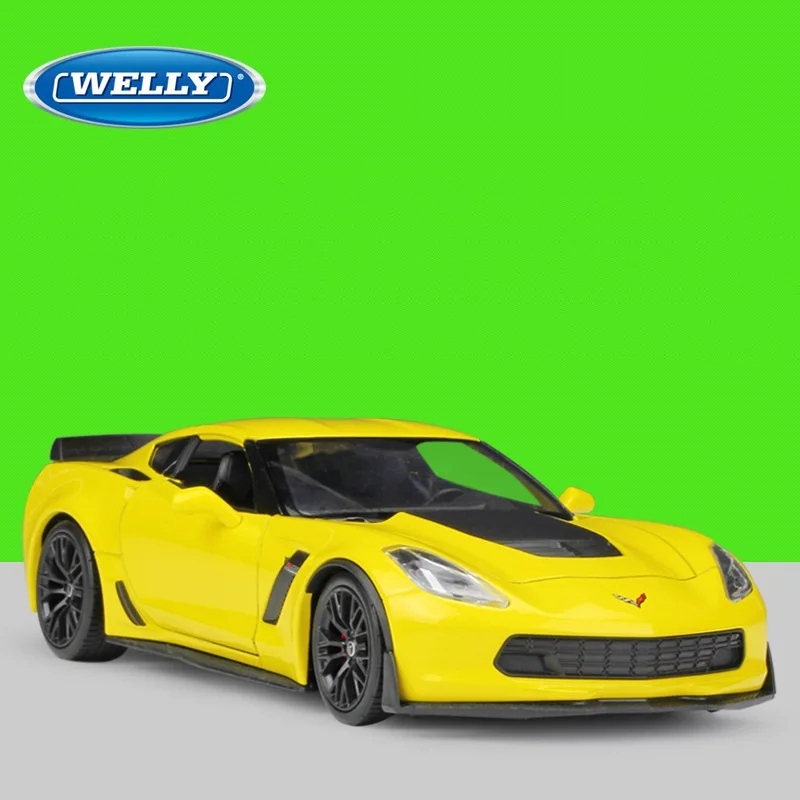

1:24 Welly Chevrolet Corvette Z06 2017 red/yellow Diecast Model Car