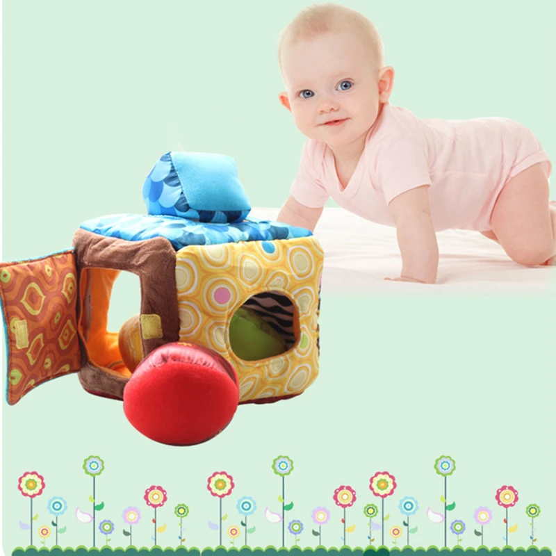 

16 CM Colourful Soft PP Plush Geometric Shape Educational Baby Rattle Toy in Bed Stroller Car Seat For Best Gift To Newborn F034