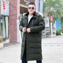 X-Long пуховик размера плюс, мужской пуховик большого размера на коленях, длинный меховой воротник с отстрочкой, негабаритный пуховик 10XL 9XL 8XL 7XL