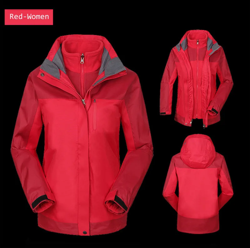 Парные уличные походные куртки два комплекта для мужчин и женщин куртки для альпинизма водонепроницаемые дышащие теплые зимние куртки для кемпинга и катания на лыжах 1308