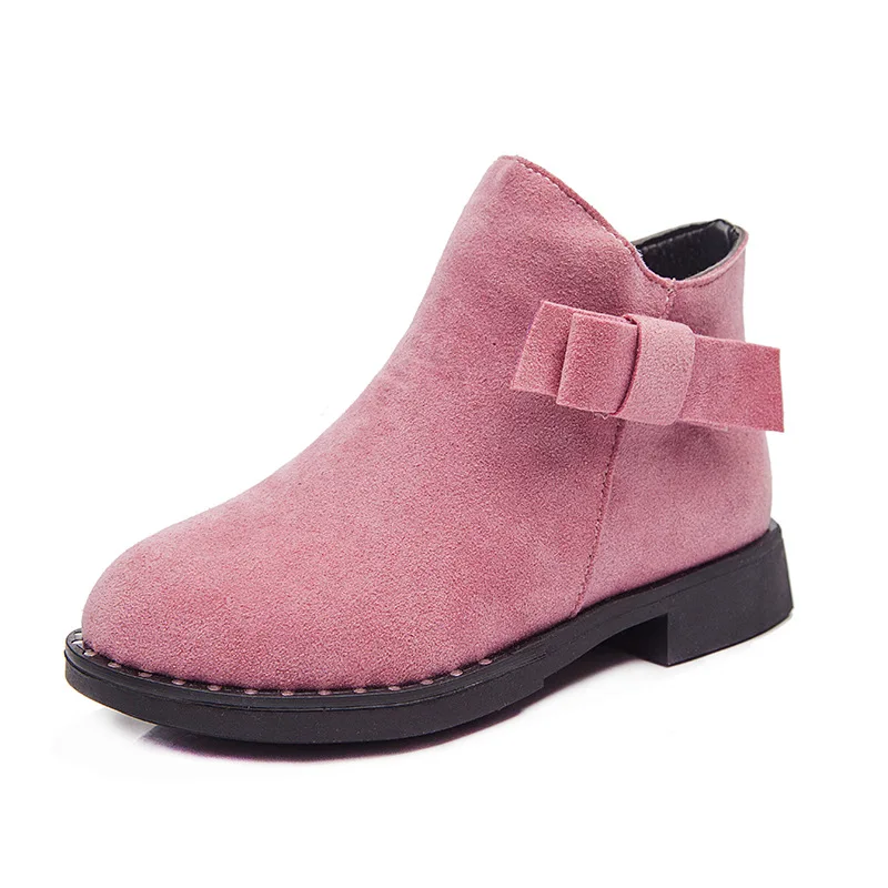 2018 Autumn Winter New style Girl's Martin boots Children's casual Boots teenager Fashion Low heeled Crystal Plush Boots