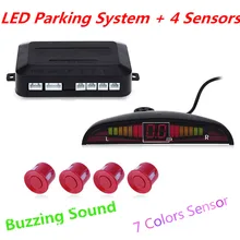 LED Автостоянка Сенсор комплект Дисплей 4 Датчики Парковочные системы жужжащий звук 22 мм 12 В для всех автомобилей обратный резервный радар Системы