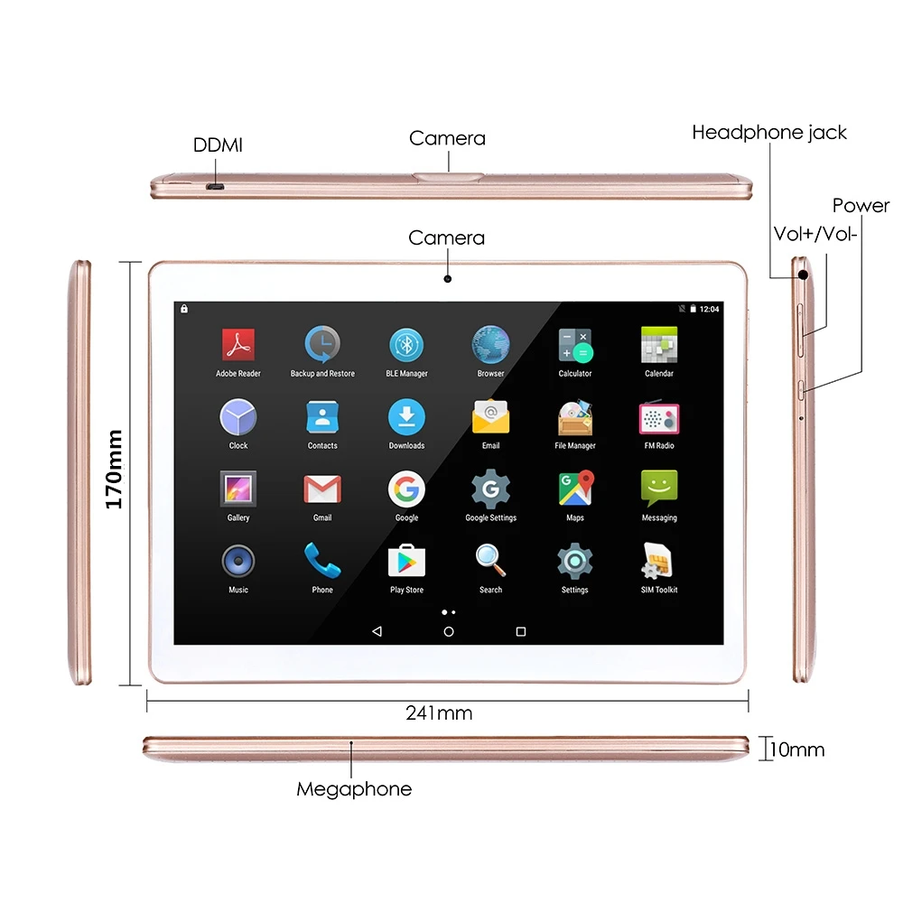 tablet 10.1 inch 8 Core Android 7.0 2+32G free shipping Dual SIMS 4G LTE WiFi Tablets pc de jeux GPS entertainment office KIDS