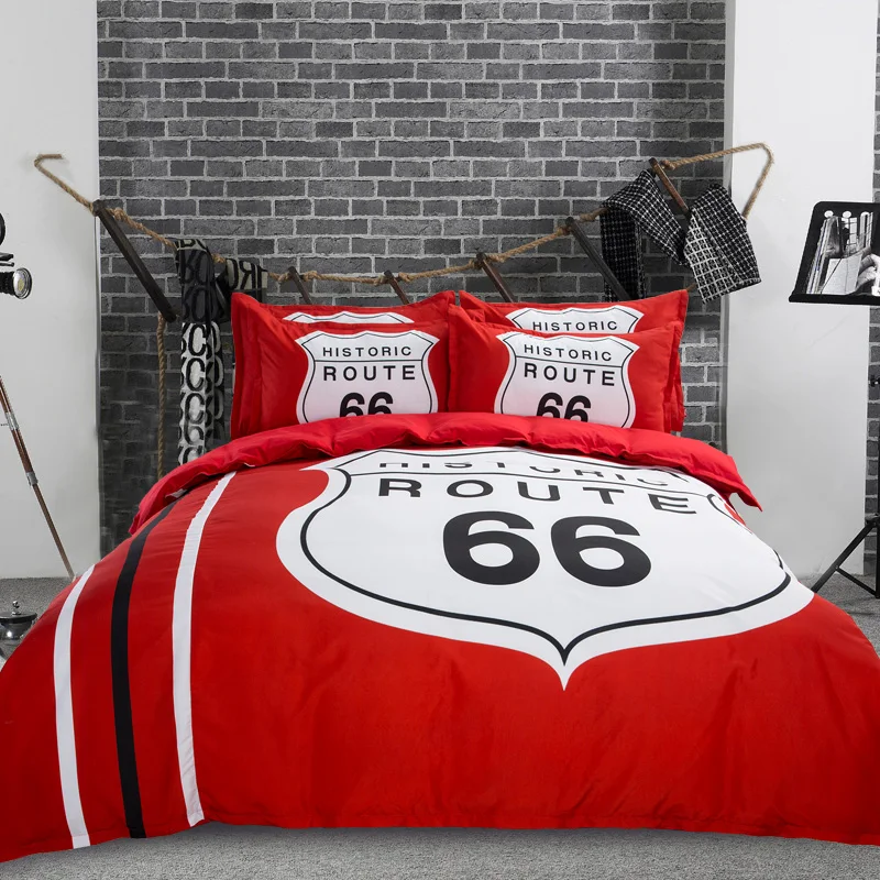 

Historic Route 66 Bedding Set 3/4Pcs Home Textile Twin/Single Double/Full Queen Size Free Shipping