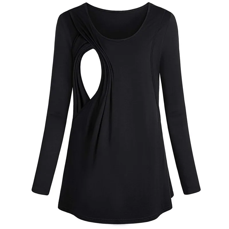 Telotuny maternity breastfeeding clothes Women's Long Sleeve Maternity Layered Nursing Tops For Breastfeeding Bouse Dec29
