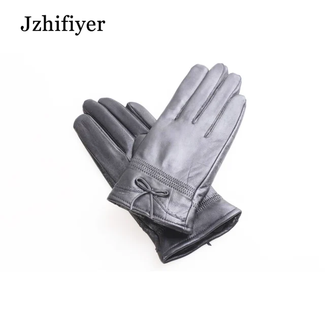 Jzhifiyer Gr 208 Sheep Genuine Leather Warm Water Proof Five Finger Jzhifiyer Gr 208 Sheep Genuine Leather Warm Water Proof Five Finger Bowknot Loose