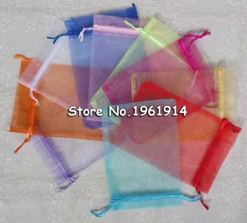 

17x23cm Mixed Color Drawable Organza Jewelry Bags Embalagem Para Presente Christmas /Wedding Gift Bags 100pcs/lot Wholesale