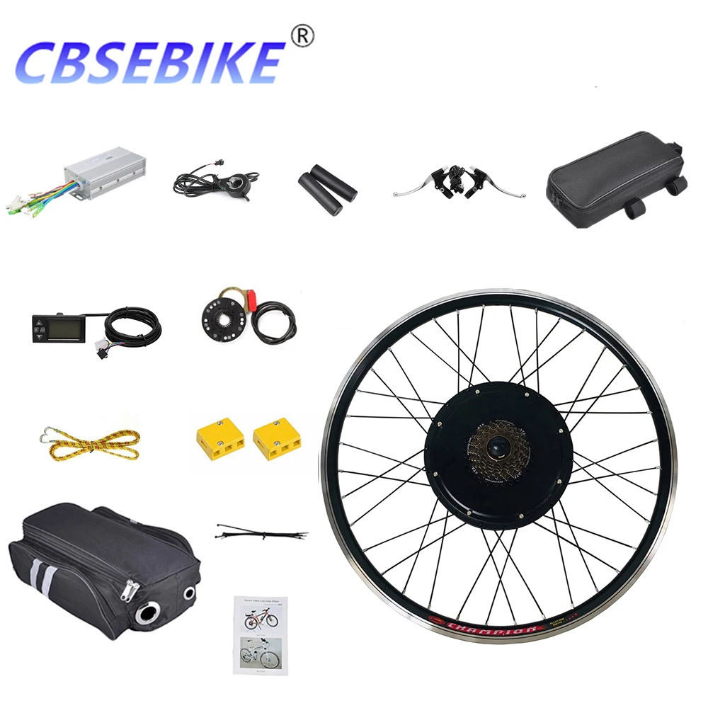 CBSEBIKE комплект для переоборудования электрического велосипеда 20 дюймов 36 в 48 в 250 Вт 500 Вт 1000 Вт светодиодный ЖК-дисплей eBike для заднего колеса велосипеда