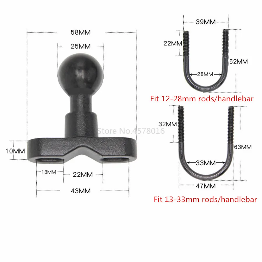 U-Bolt Motorcycle Handlebar Bike Rail Rod Mount (1)