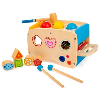 

Multicolor Musical Instrument Toy Rainbow Hand Knock Piano Table Music Knock On Ball Learning Educational Gift Cute Baby Toys