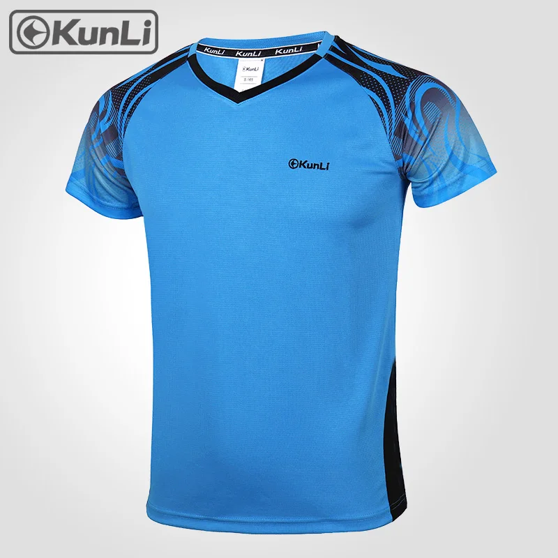 Kunli short tennis shirt men outdoor sports badminton clothing running clothing T-shirt basketball Volleyball shirt