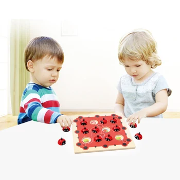 

Baby Educational Puzzle Toys Wooden Memory Game Ladybug Memory Toy Chess Game Family Interaction Children'S Puzzle Game Toys