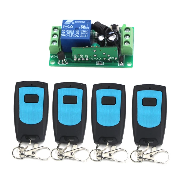 DC 9V 12V 24V RF Wireless Remote Control Switch System 315/433MHZ 4Transmitter + Receiver | Обустройство дома