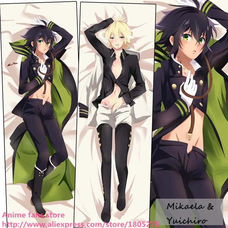 

Cool Japanese Anime Pillowcase Seraph Of The End Two Mikaela & Yuichiro decorative Hugging Body Pillow Case Cusion Bedding