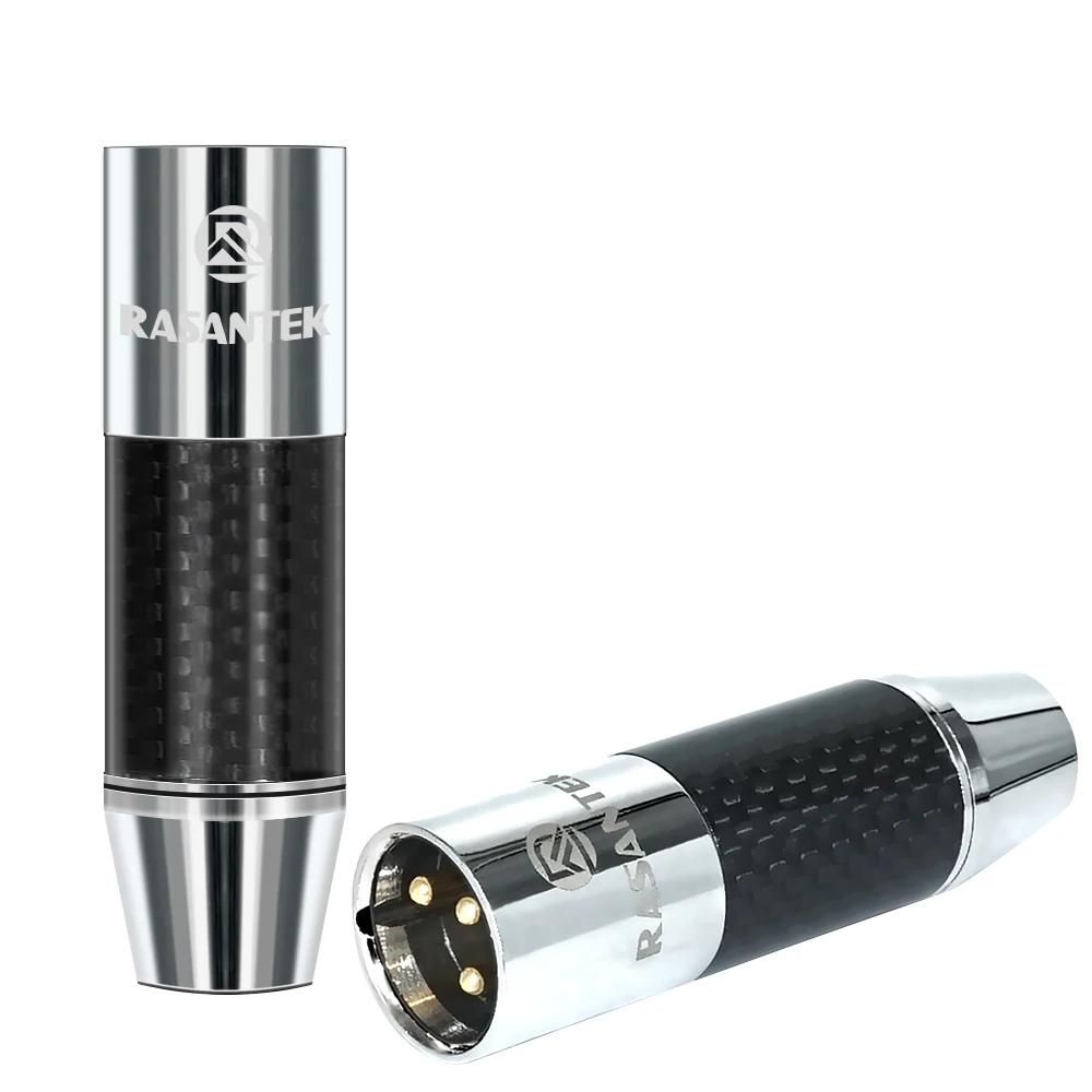 

RASANTEK full copper audio jack carbon fiber tube XLR male connector cannon conenctor audio plug cannon plug